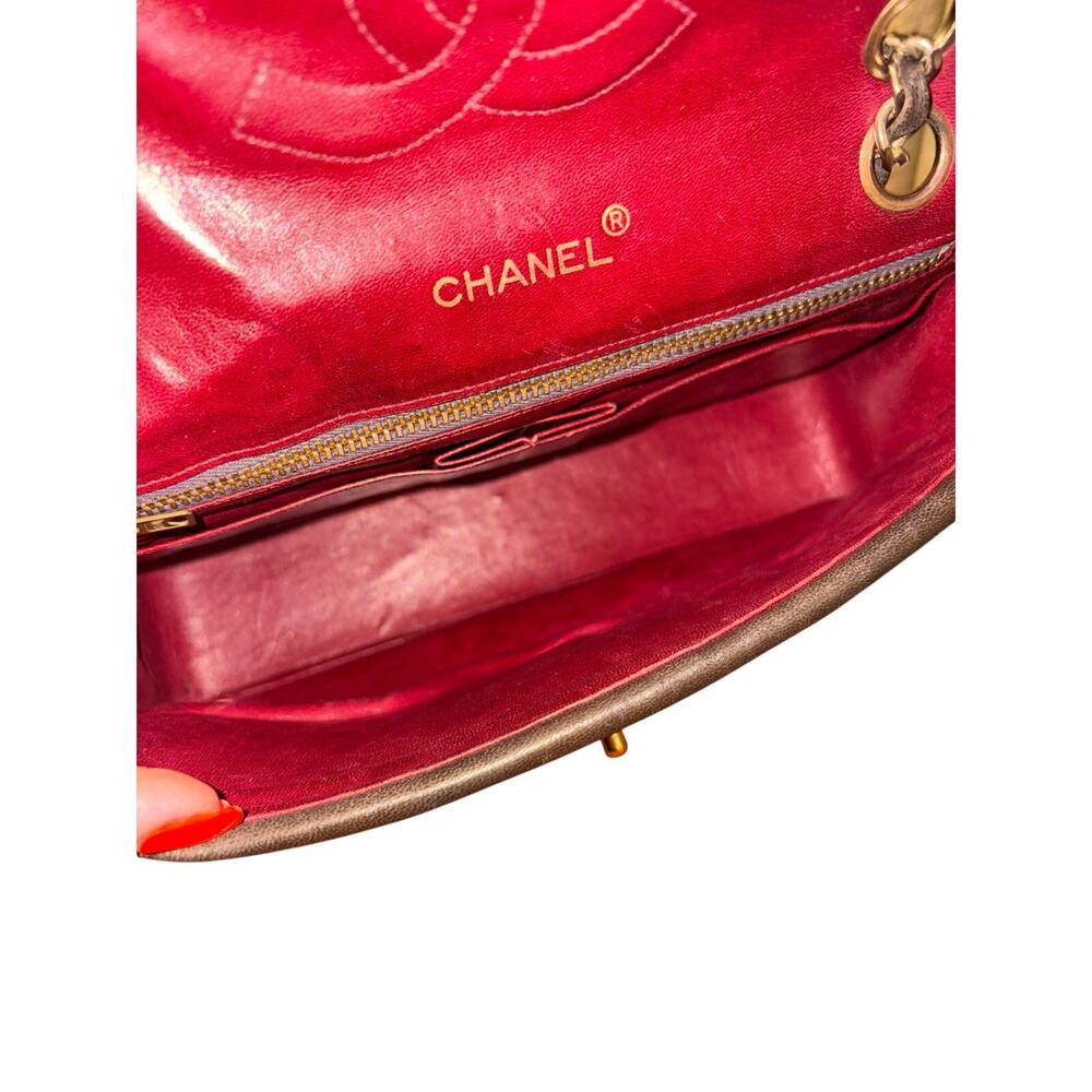 SOLD Chanel Rare Vintage Double Flap 24k Gold Hardware Chocolate Brown Lambskin - Picture 11 of 14